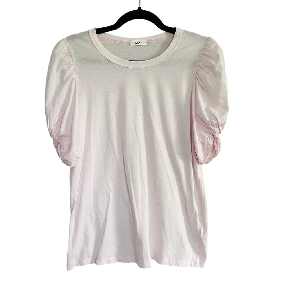 A.L.C Twist Knot Pink Kati Puff-Sleeve Tee Size L